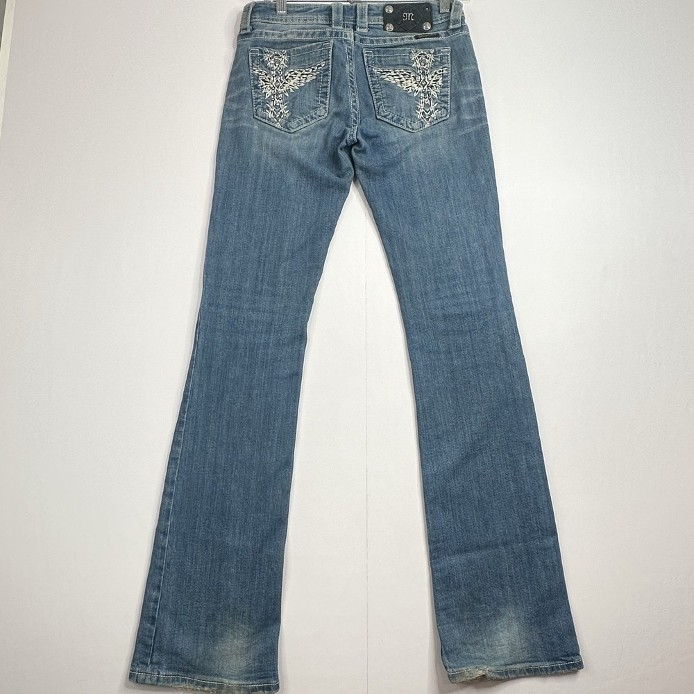 Miss Me Bootcut Jeans Women's Size 28 Medium Wash Embroidered Pocket Y2K